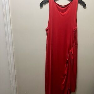 Orange A-Symmetrical sleeveless dress.NWT